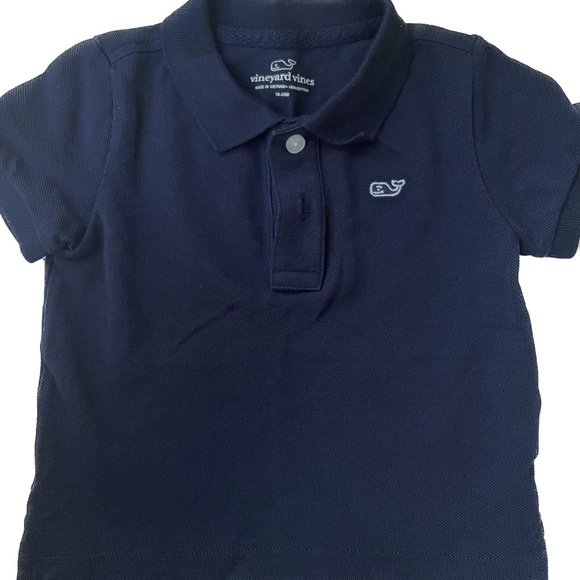 Vineyard Vines Boys' Heritage Pique Polo Navy Blue Size 18 24 Months - Picture 3 of 8